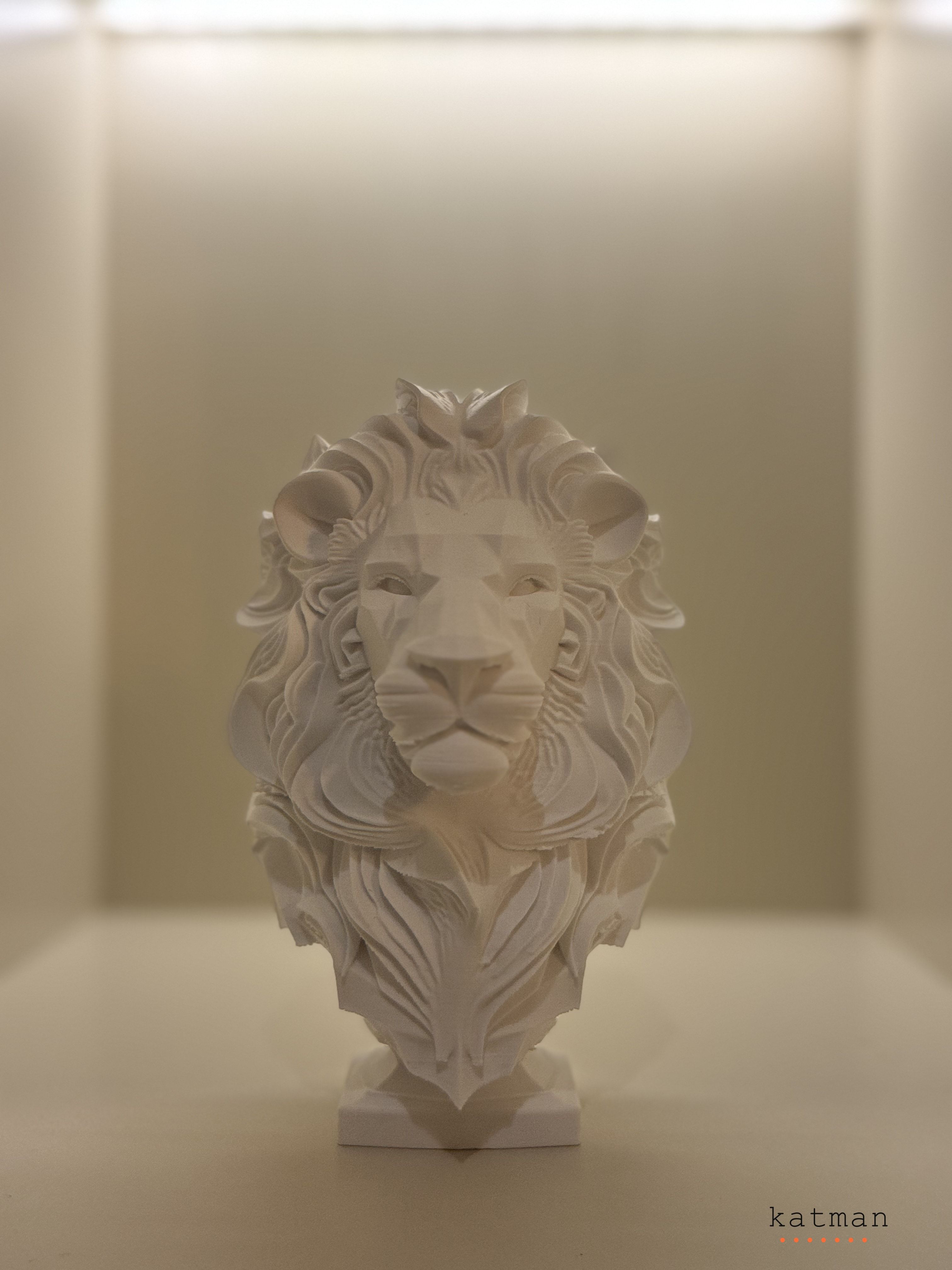 Aslan Büst - 3D Baskı Dekoratif Ürün 