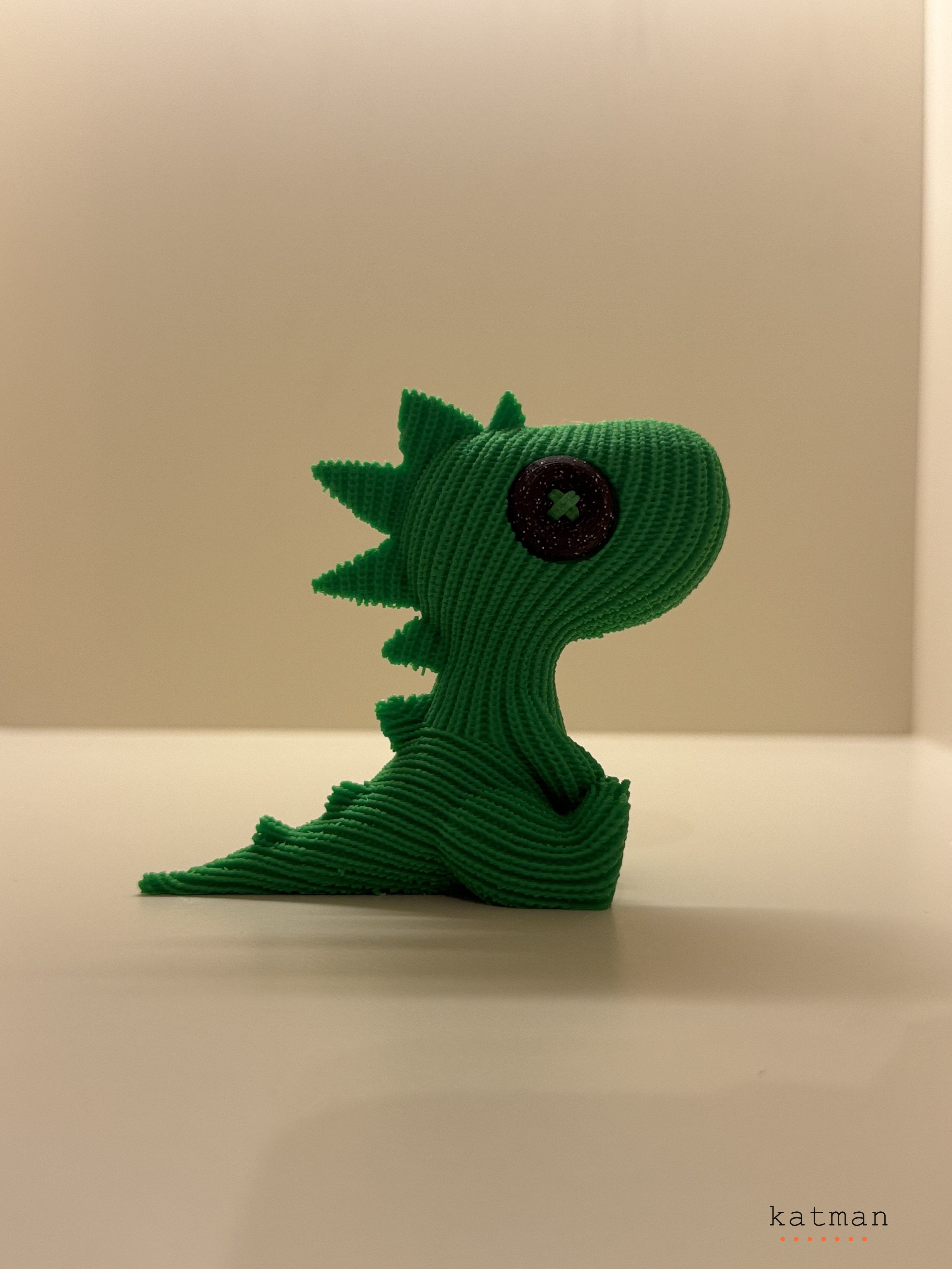 Dikişli Dinozor - 3D Baskı Dekorasyon Ürünü